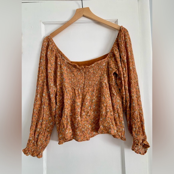 Carly Jean Los Angeles Emilie Blouse, Rust, Size S - Picture 2 of 7